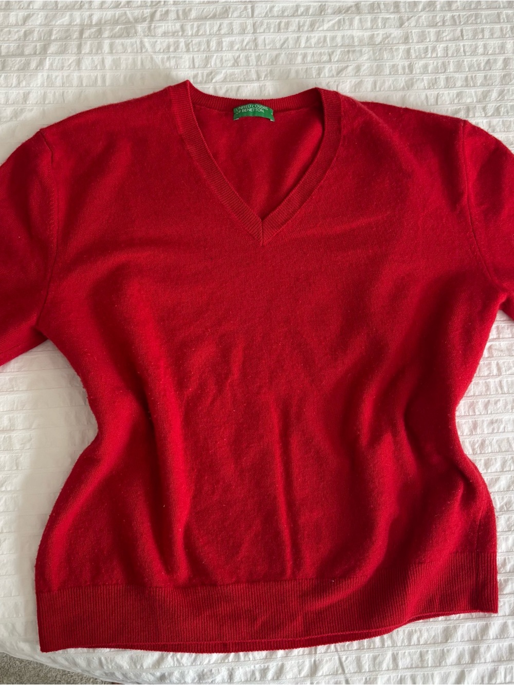 United Colors Of Benetton Red V-Neck Sweater